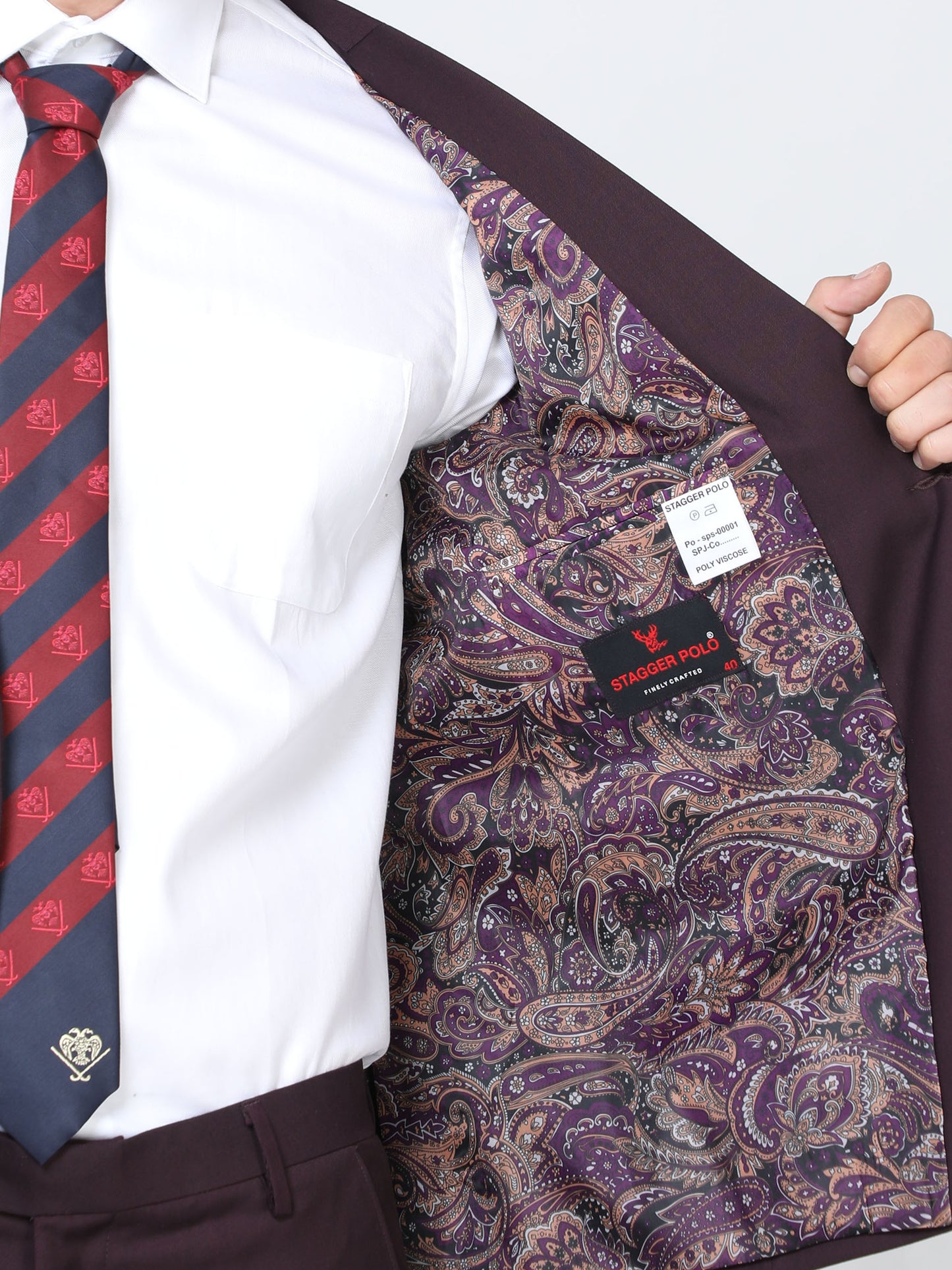 Men's Slim fit Burgundy Suite 2pc