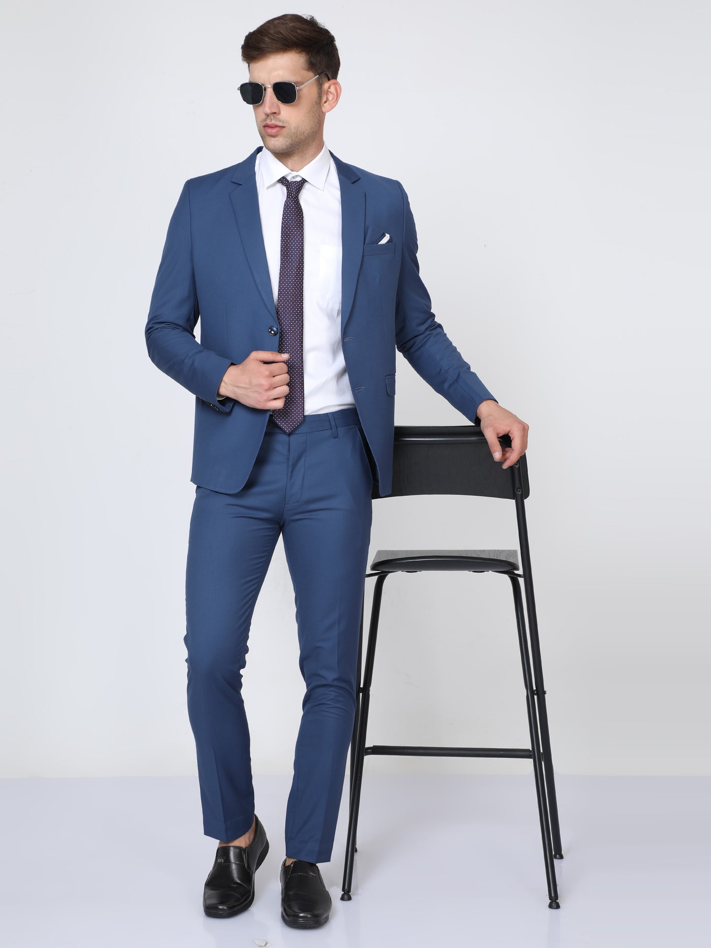 Mens Slim fit Royal Blue Suite 2pc