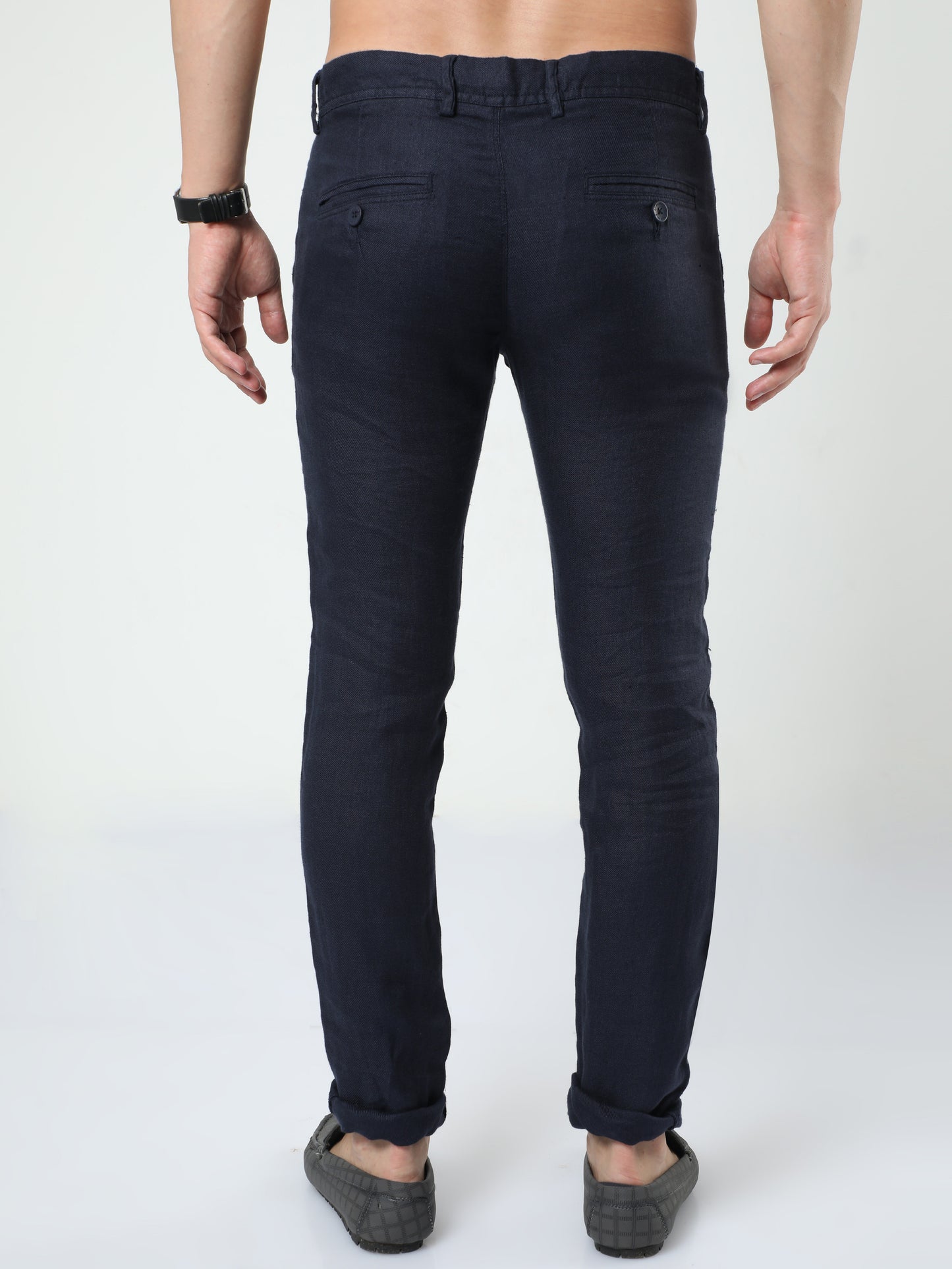 Navy Linen Trouser