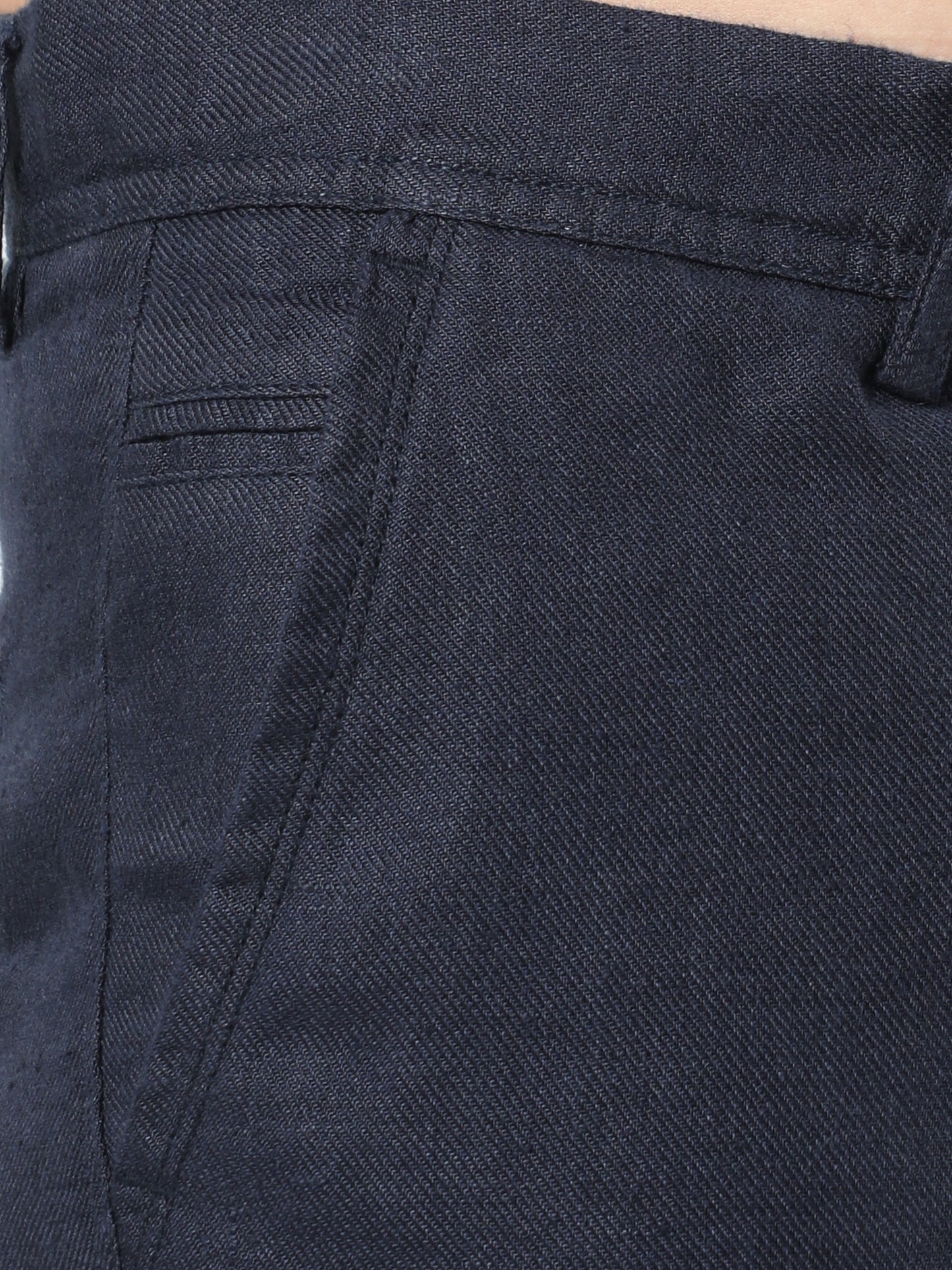 Navy Linen Trouser