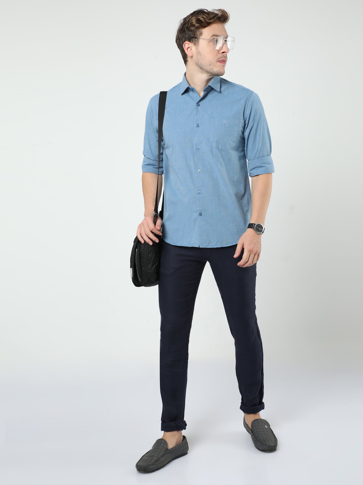Navy Linen Trouser