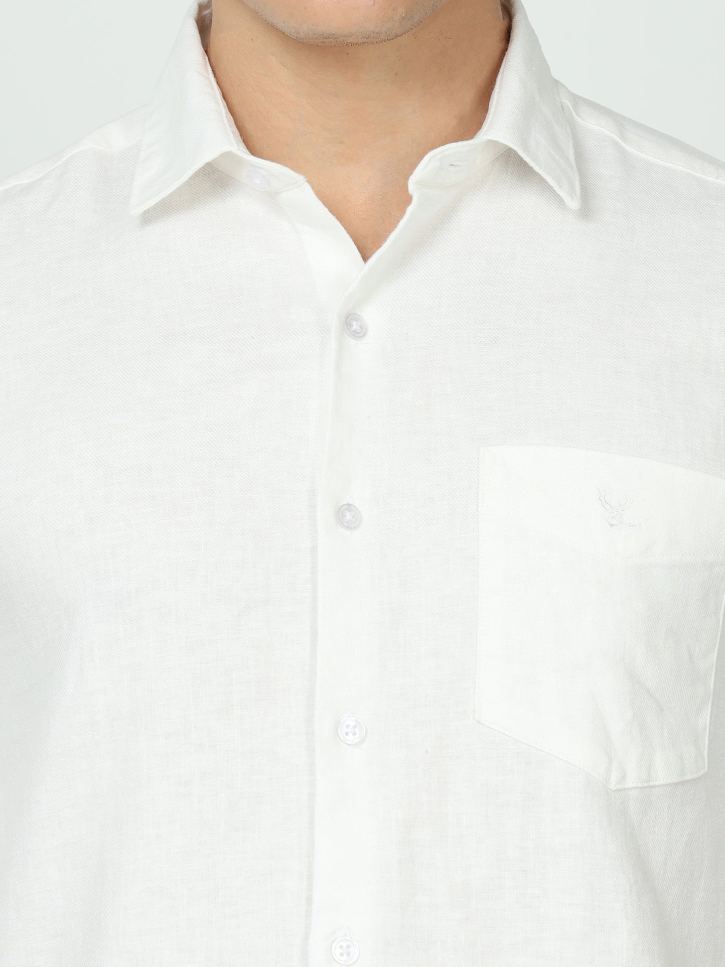Mens White Linen Shirt