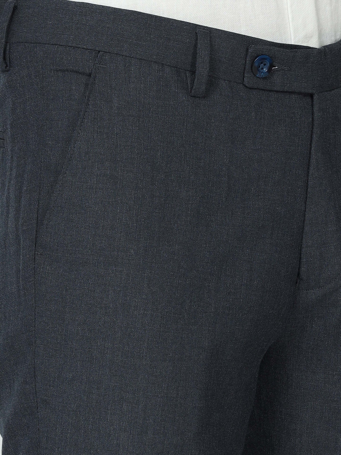 Solid Blue Mens Formal Trouser