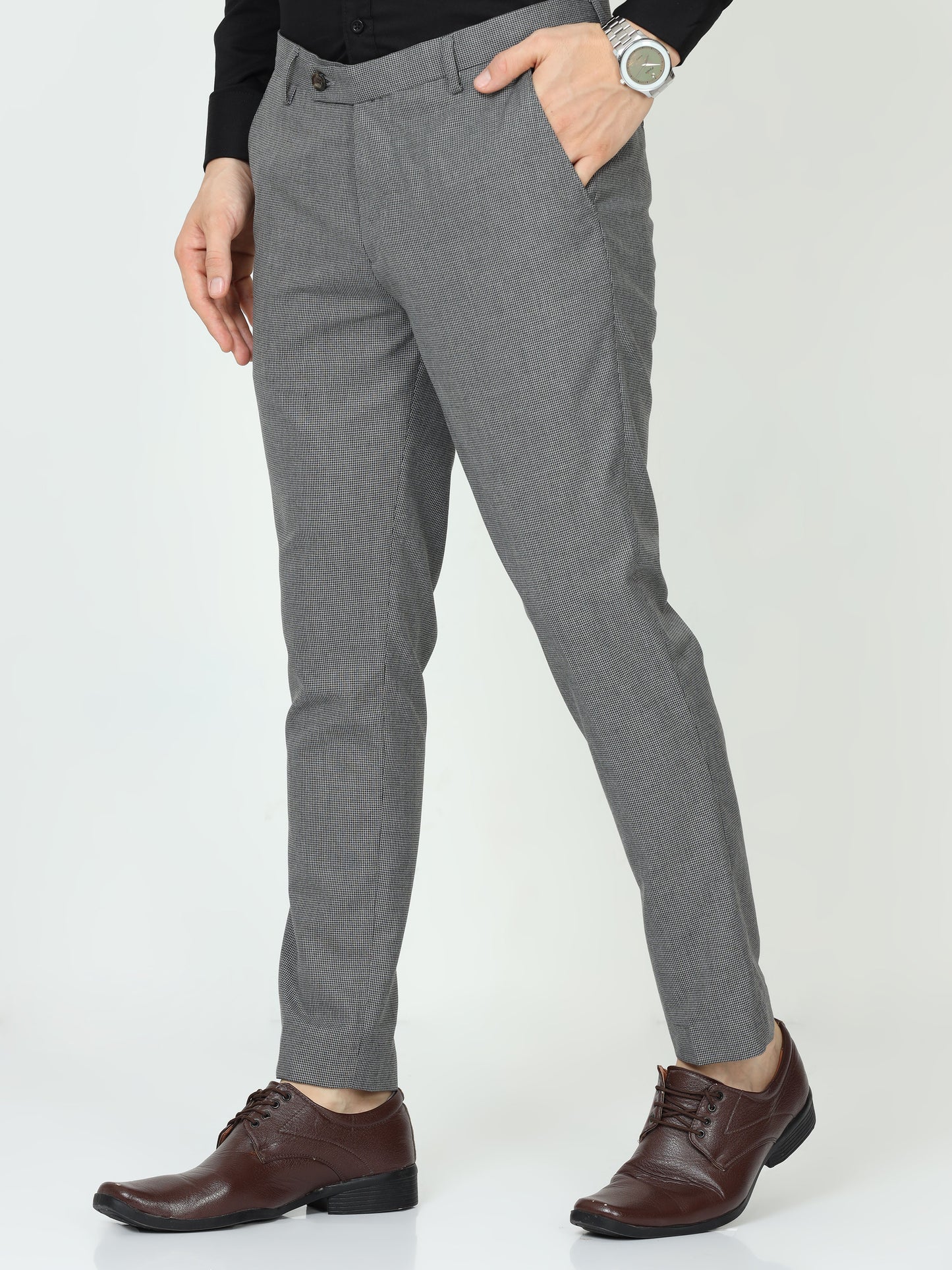 Grey Mens Formal Trouser