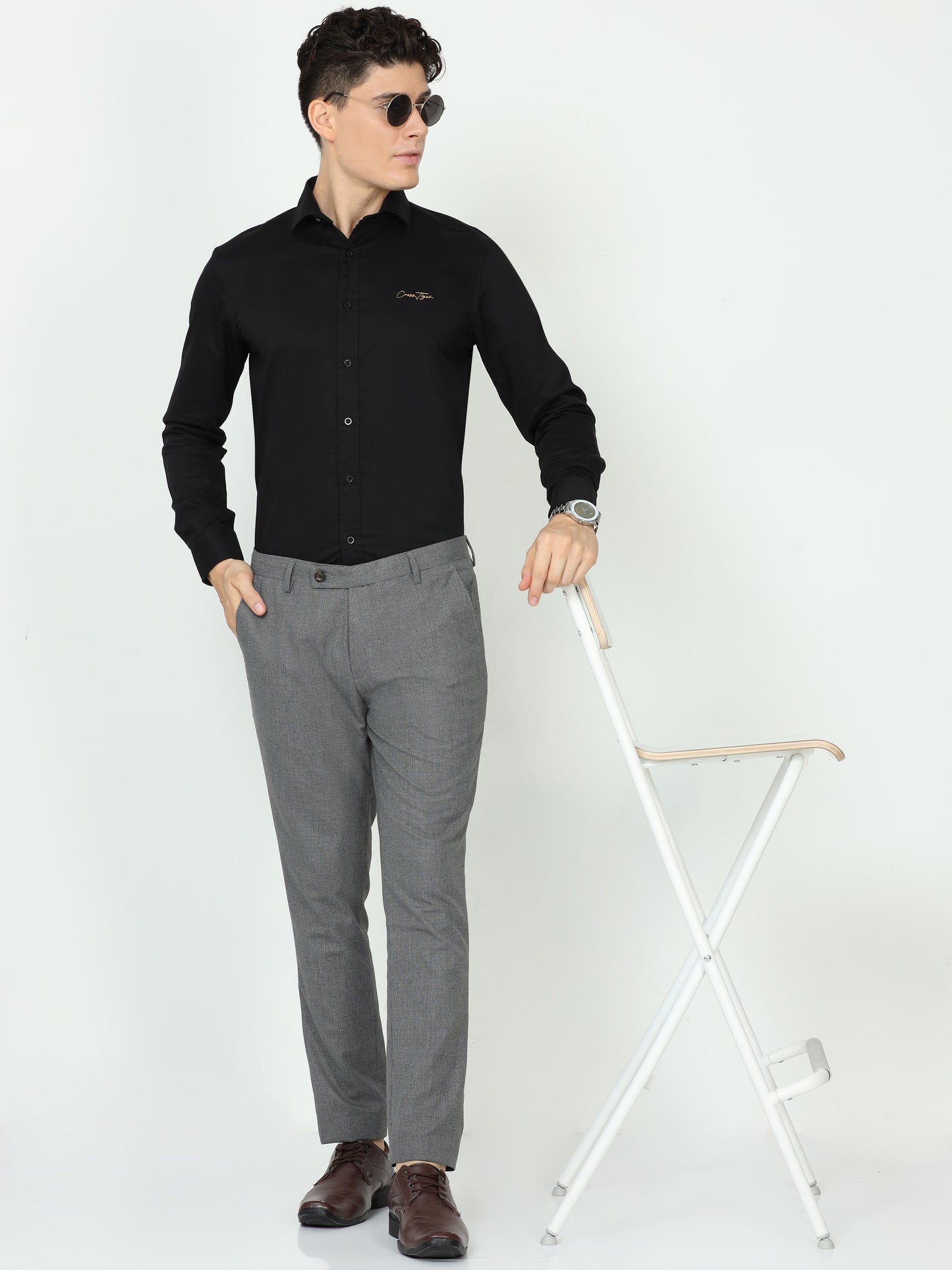 Grey Mens Formal Trouser