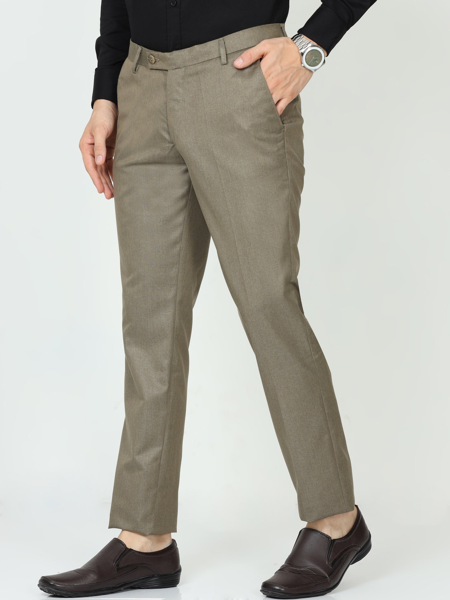 Khaki Mens Formal Trouser