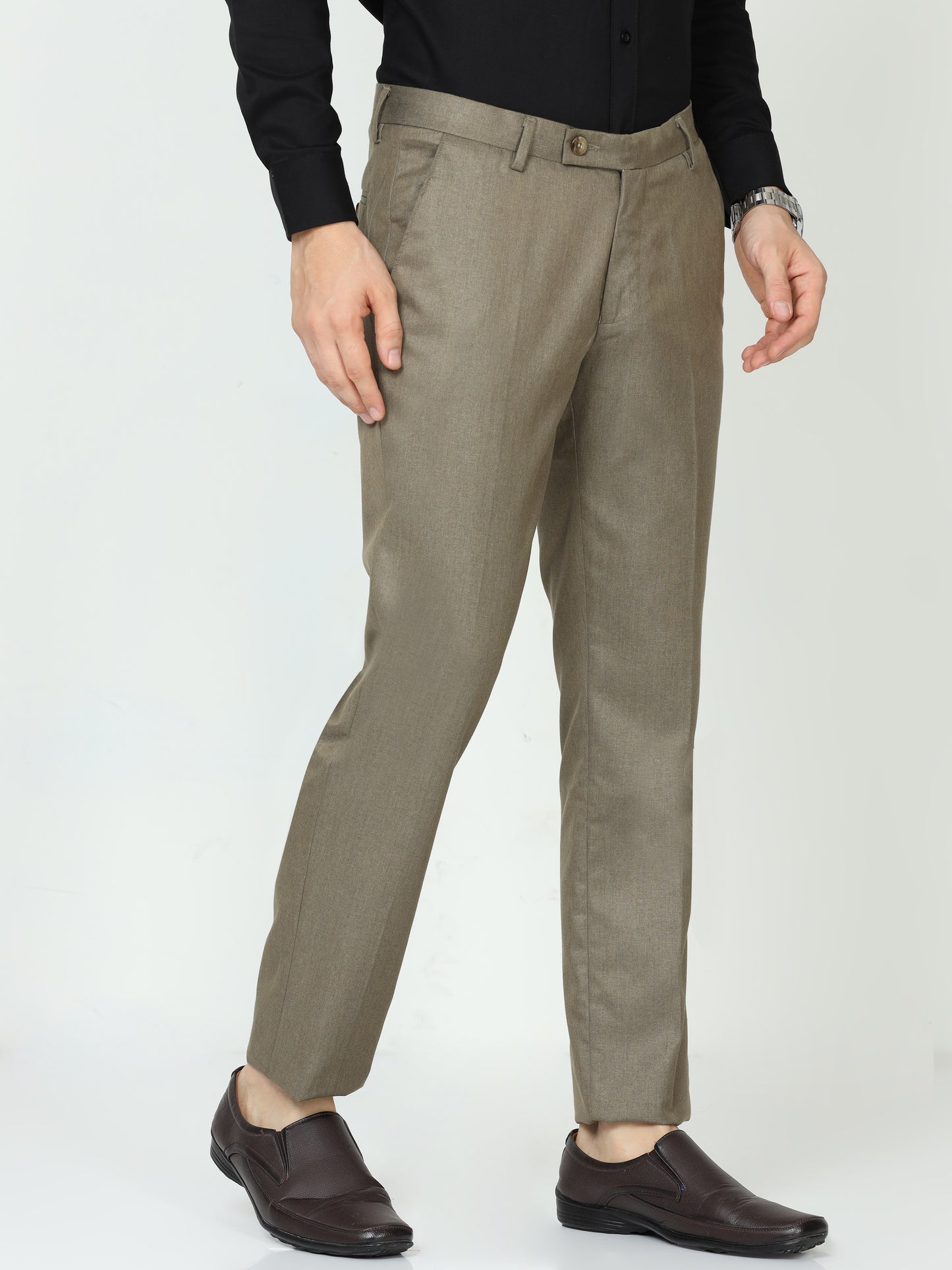 Khaki Mens Formal Trouser