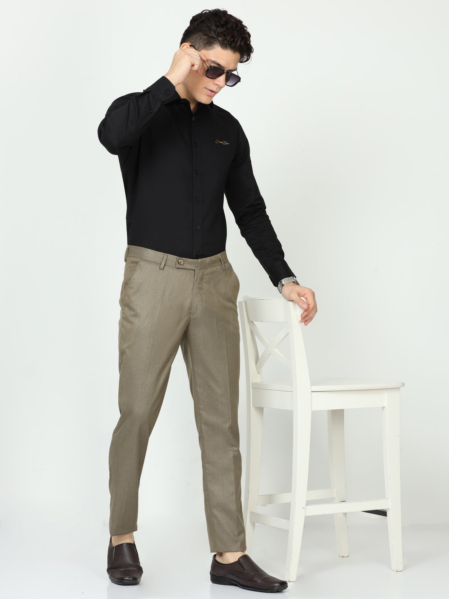 Khaki Mens Formal Trouser