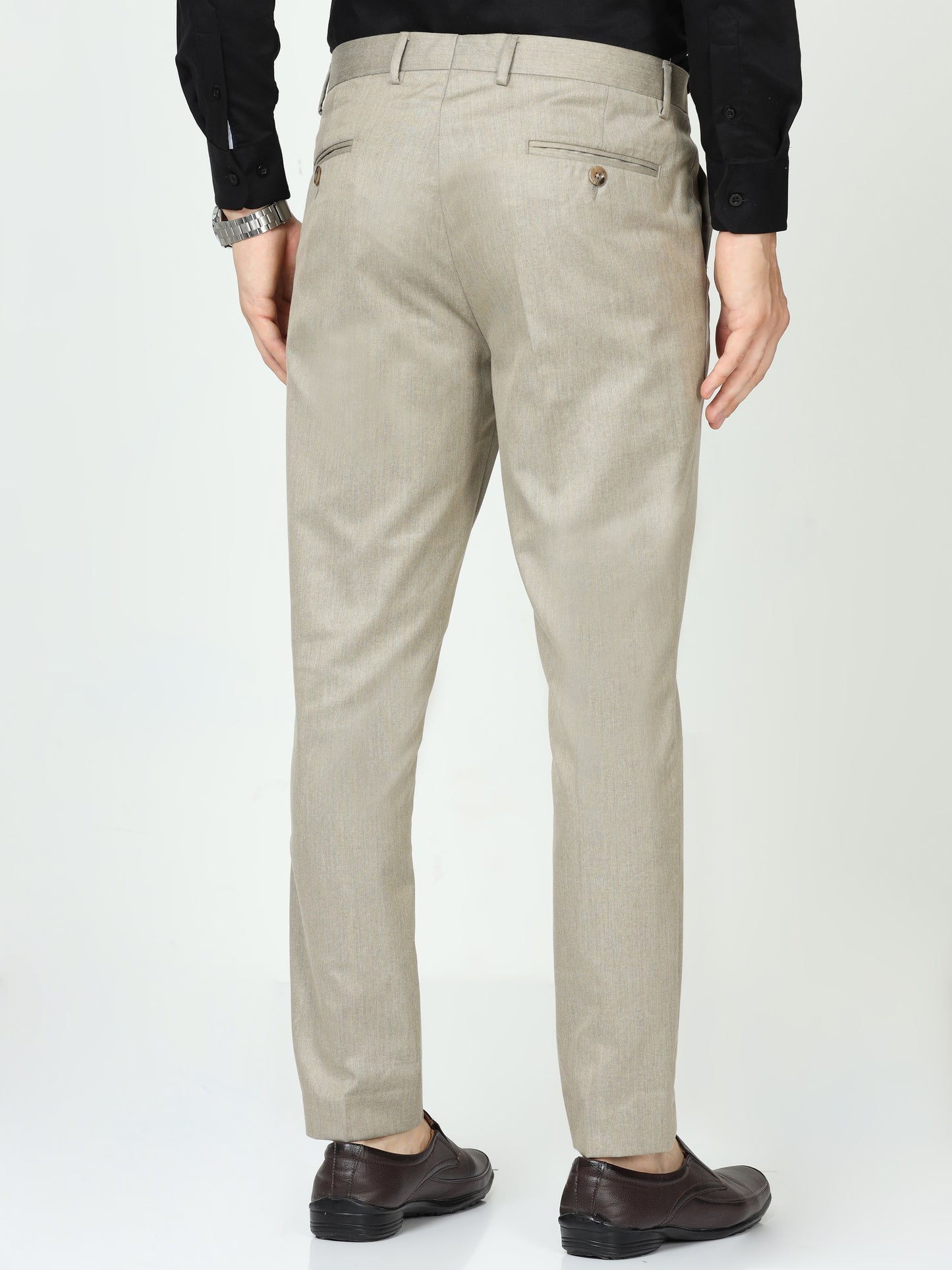 Beige Mens Formal Trouser