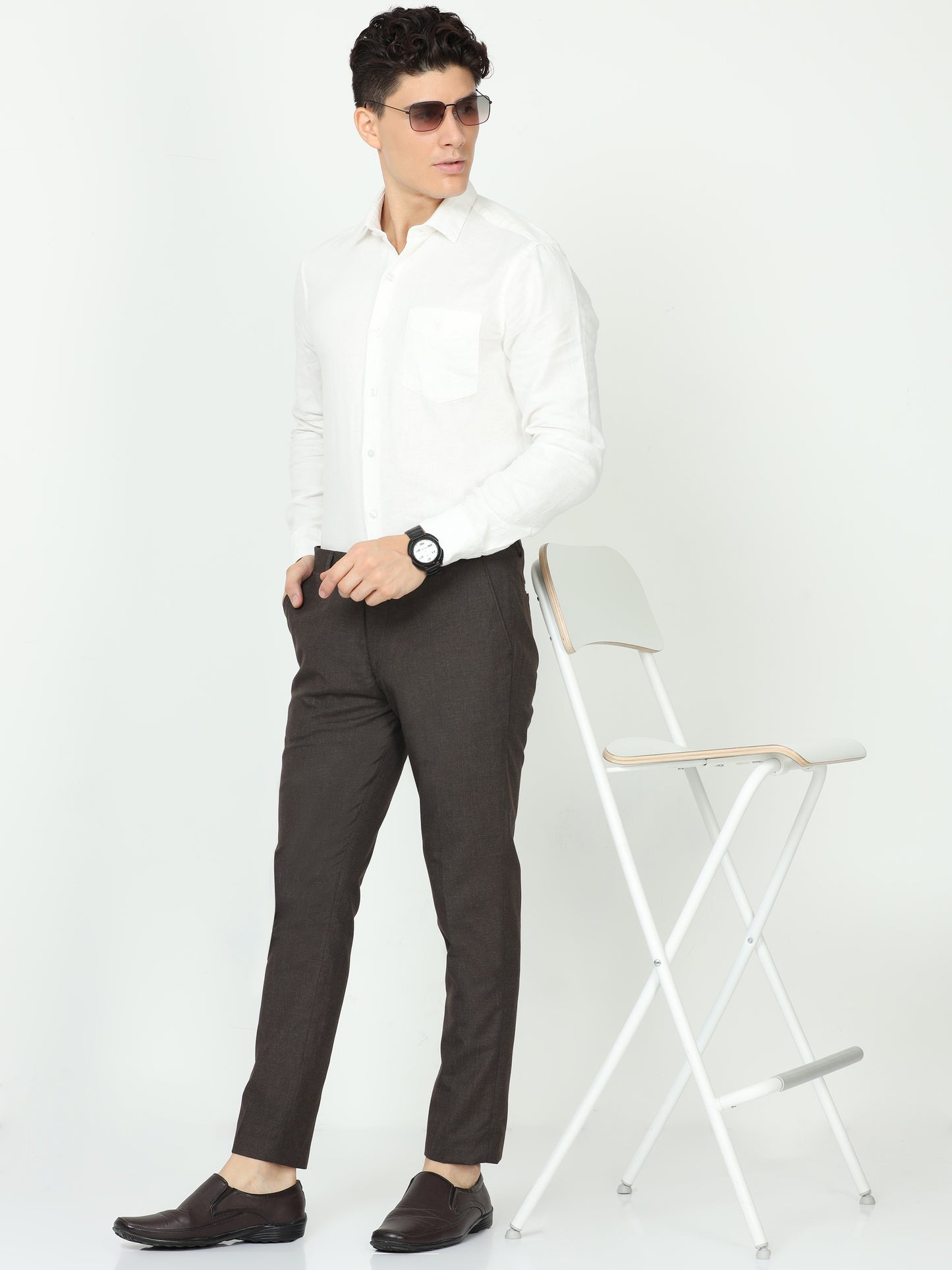 Brown Mens Formal Trouser