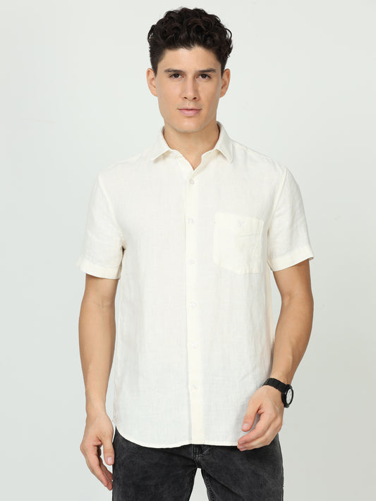 Cream Mens Linen Shirt
