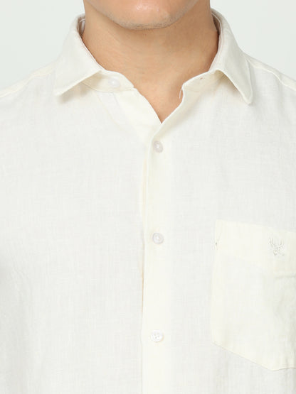 Cream Mens Linen Shirt