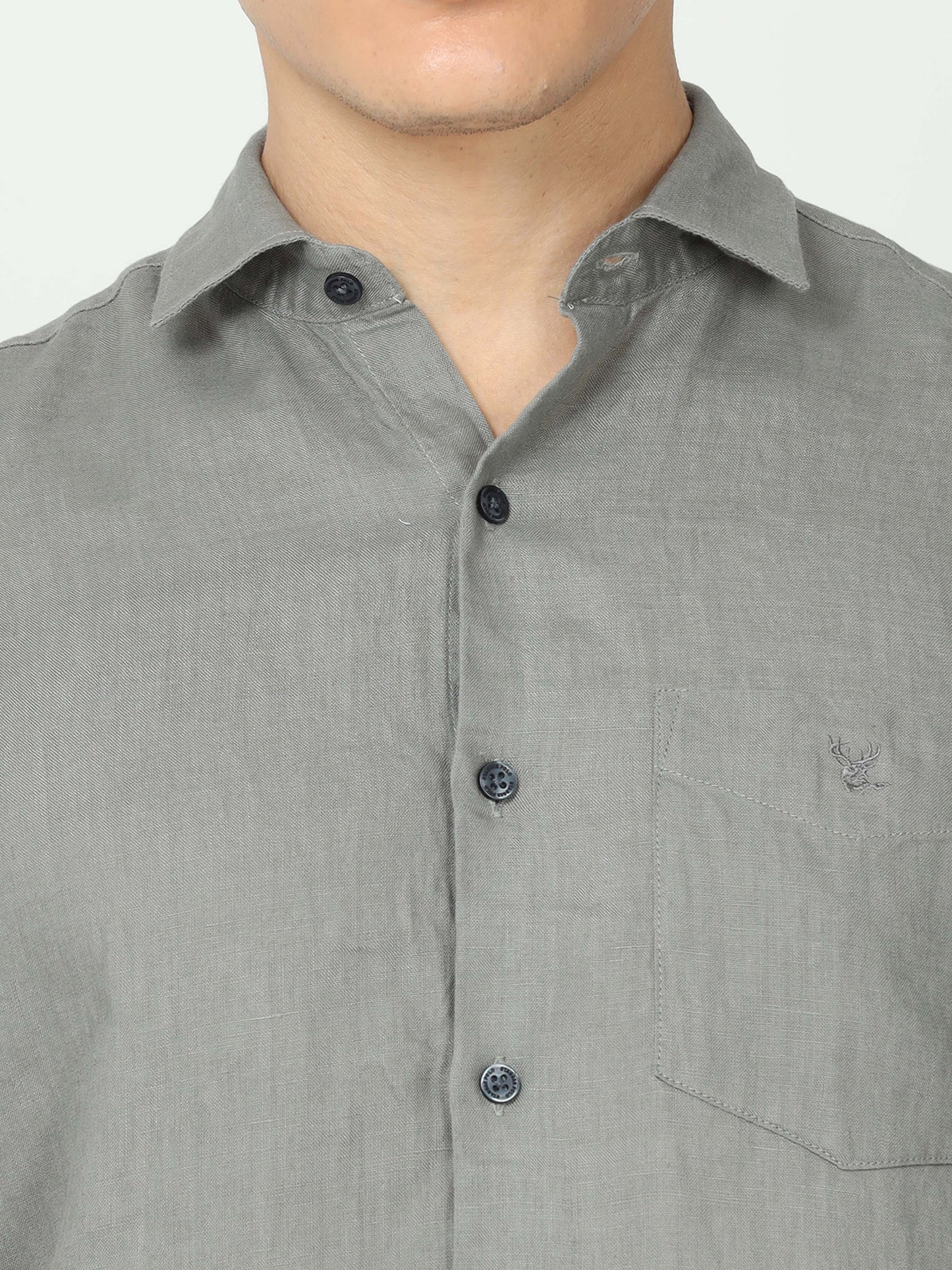 Light Grey Mens Linen Shirt