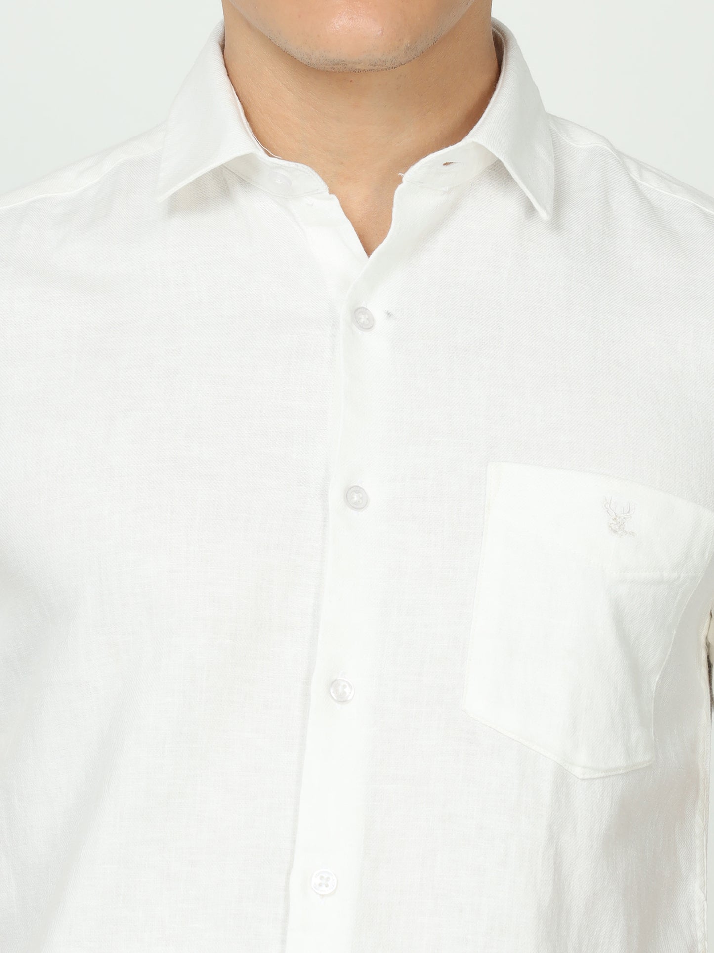 White Mens Linen Shirt