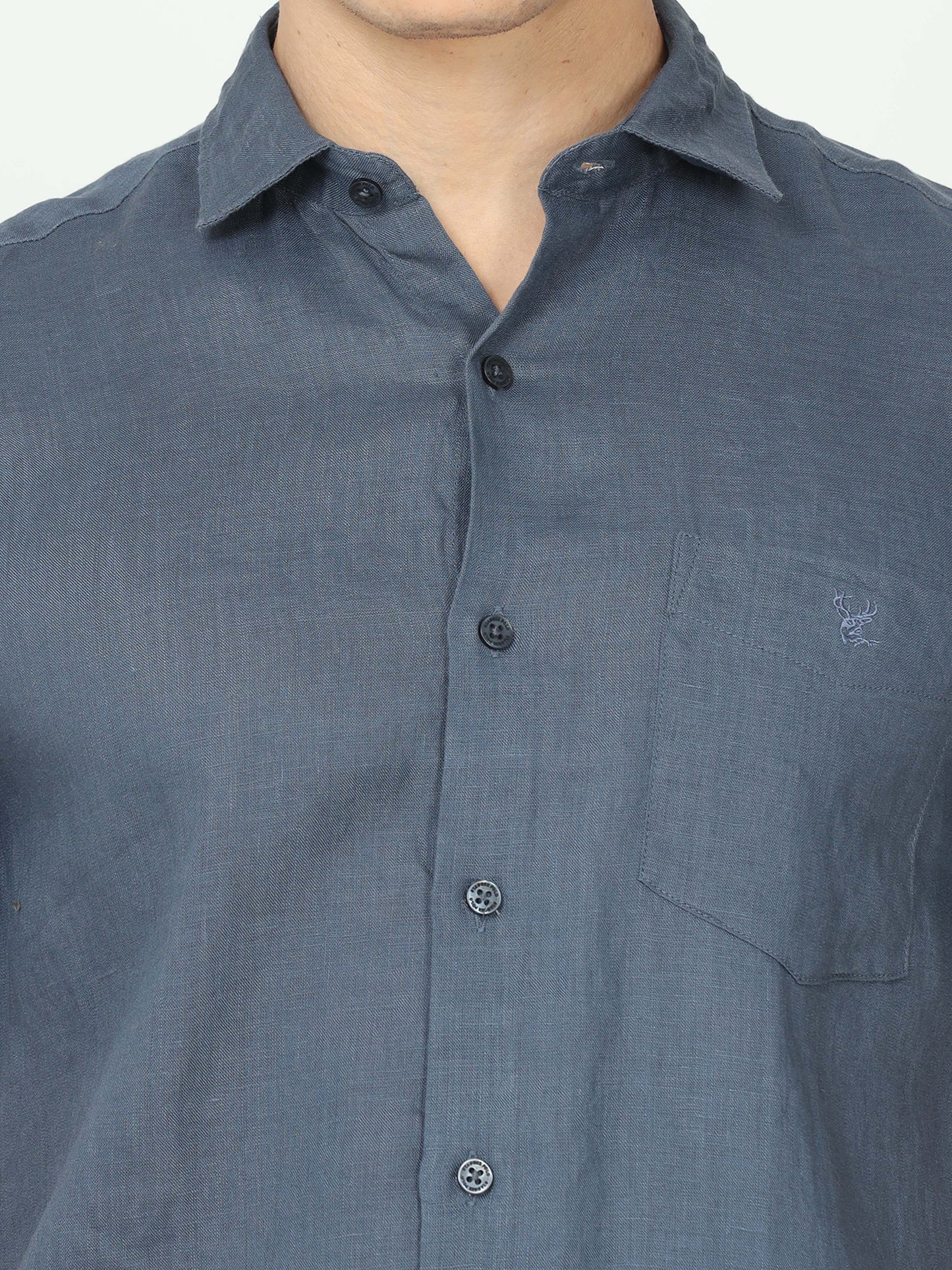 Dark Grey Mens Linen Shirt