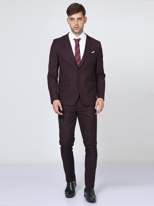 Men's Slim fit Burgundy Suite 2pc