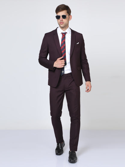 Men's Slim fit Burgundy Suite 2pc