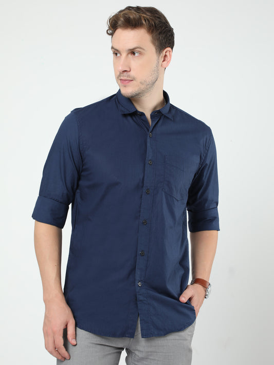 Navy Plan Full Sleeve Shirt