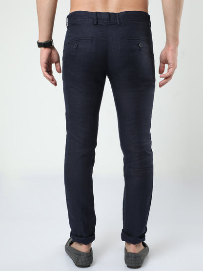 Navy Linen Trouser