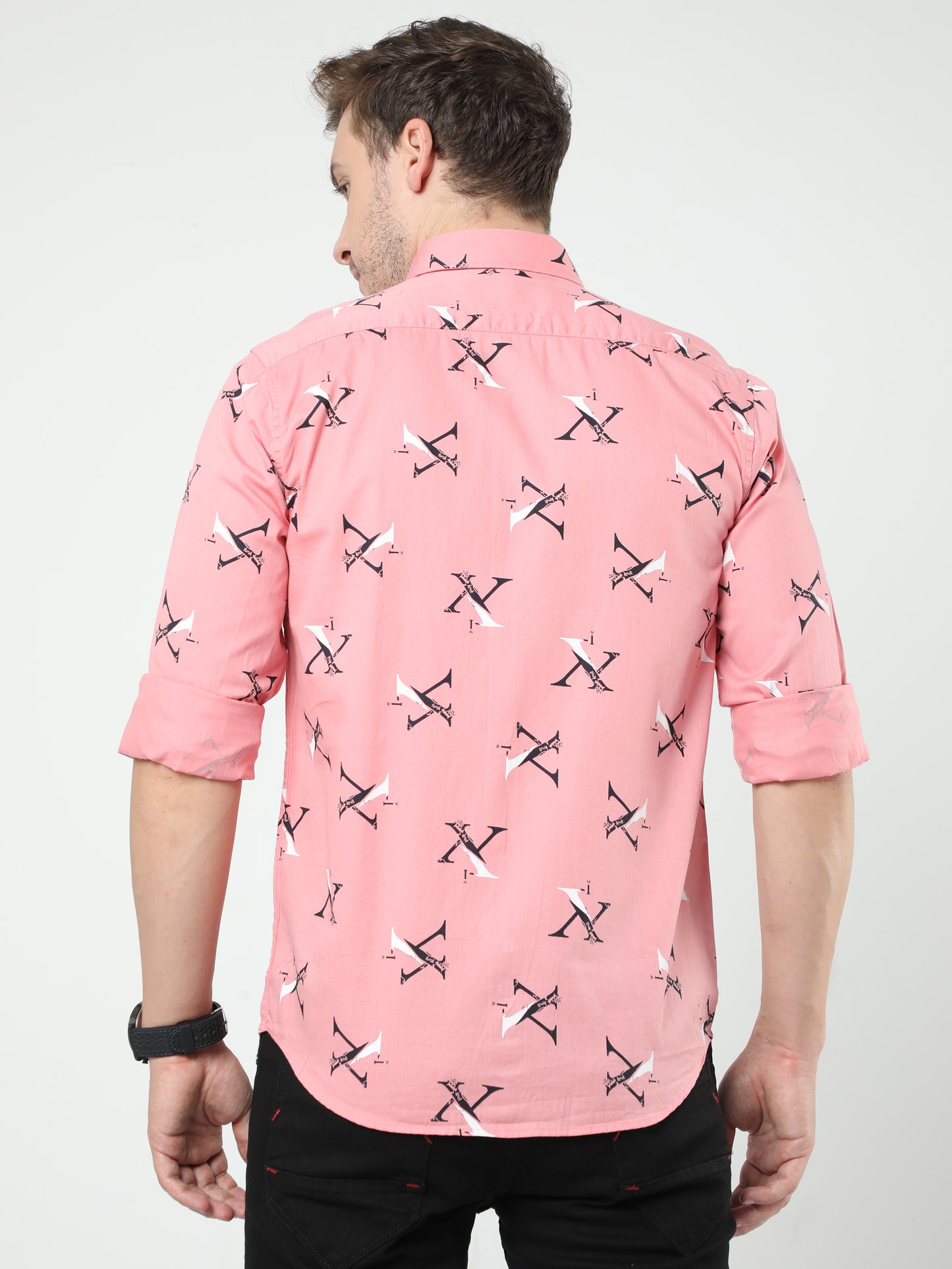 Pink Printed Twill Full Sleeves Shirt