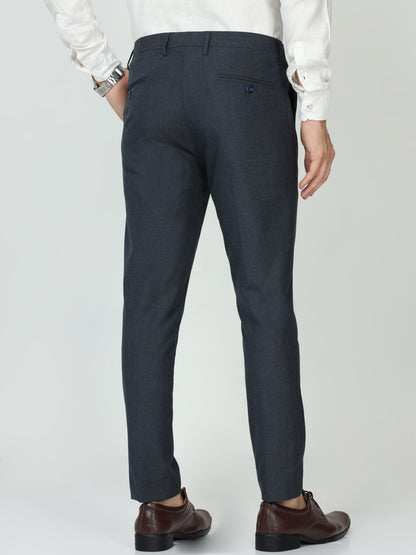 Solid Blue Mens Formal Trouser