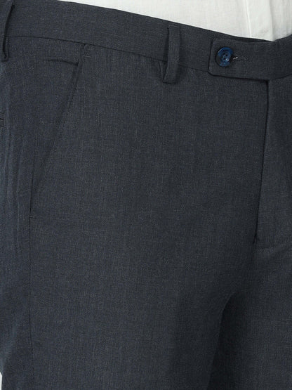 Solid Blue Mens Formal Trouser