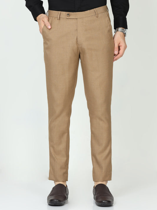 Dark Beige Mens Formal Trouser