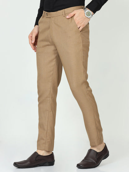 Dark Beige Mens Formal Trouser