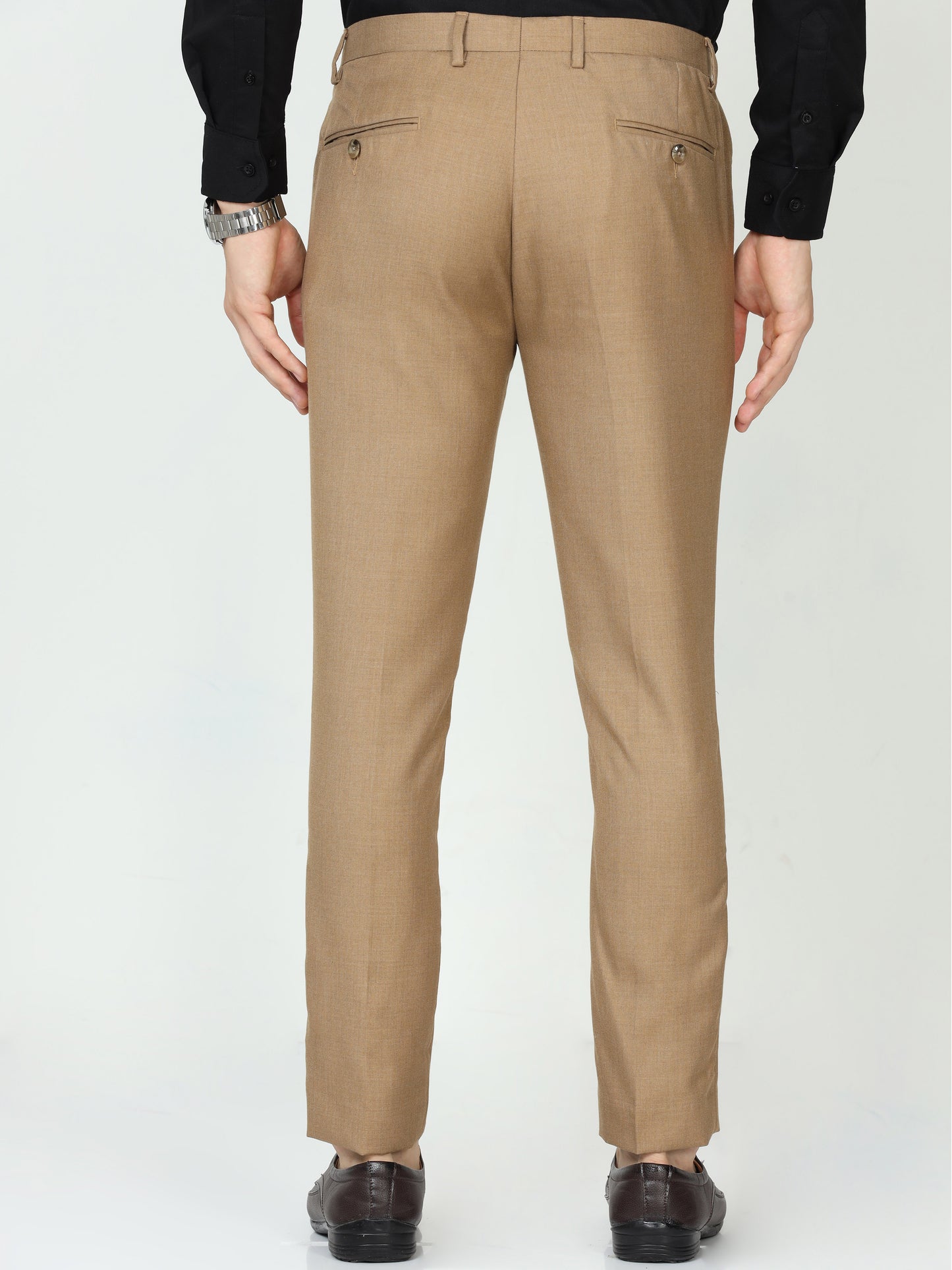 Dark Beige Mens Formal Trouser