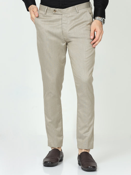 Beige Mens Formal Trouser