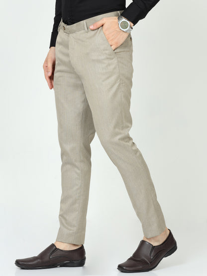Beige Mens Formal Trouser