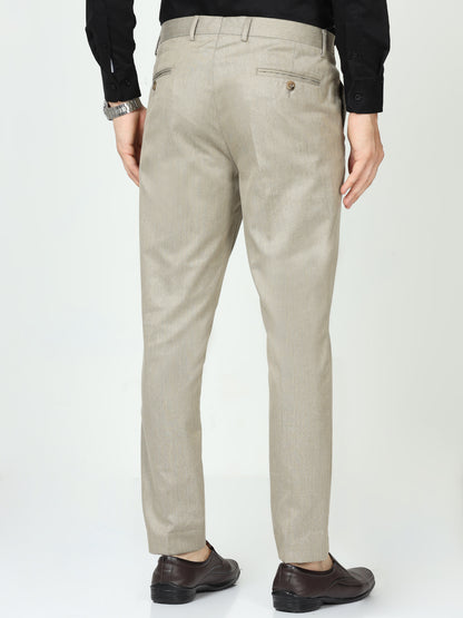 Beige Mens Formal Trouser