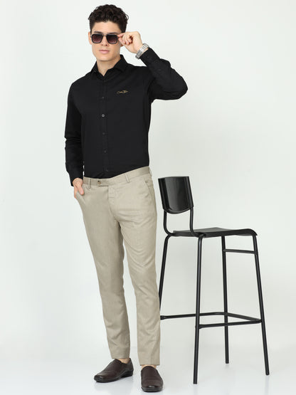 Beige Mens Formal Trouser