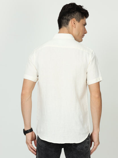 Cream Mens Linen Shirt