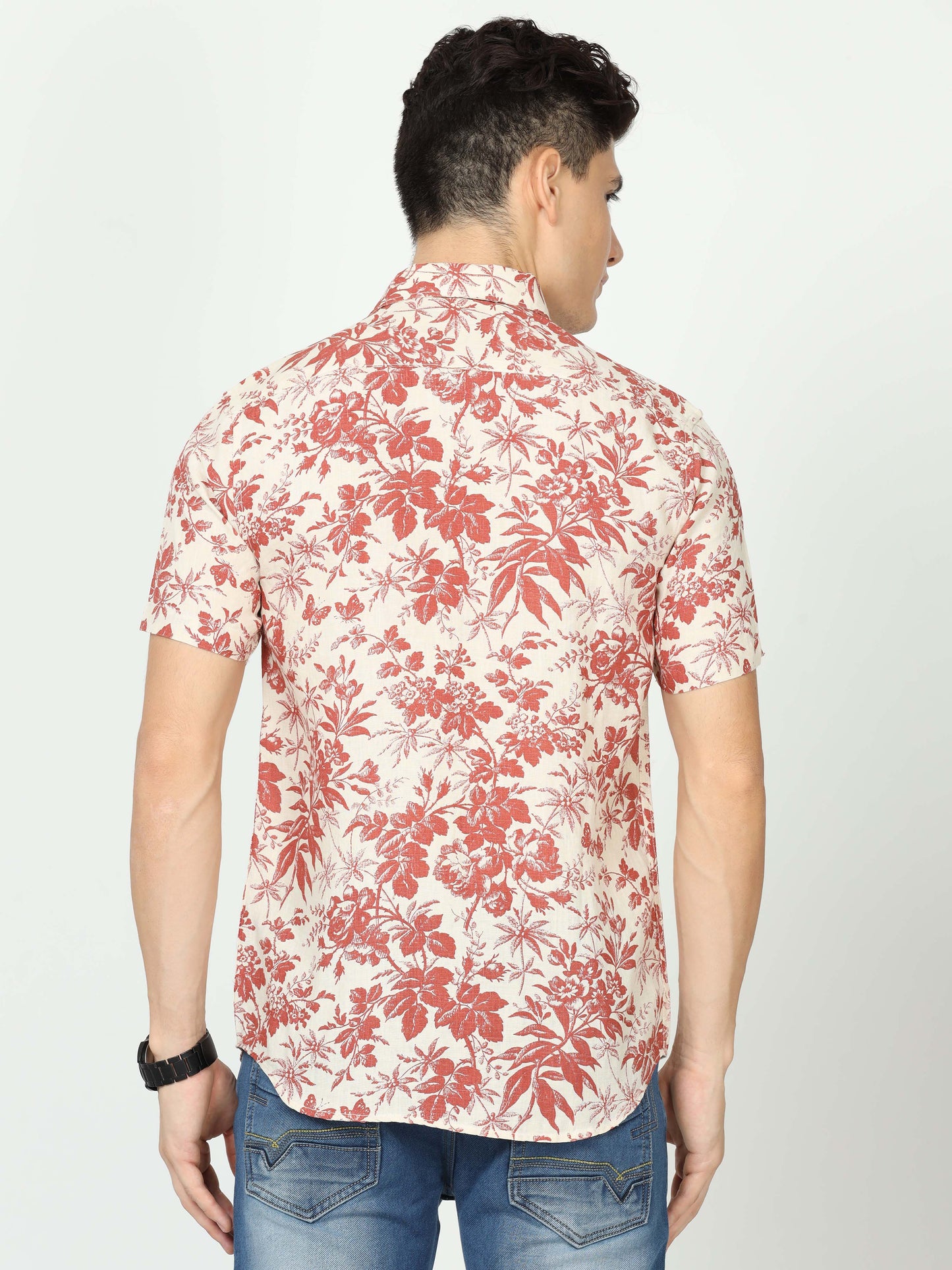 Red Mens Floral Shirt