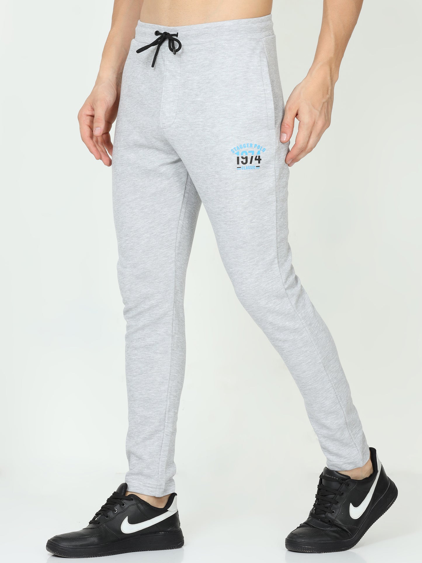 White Meange Mens Track Pant