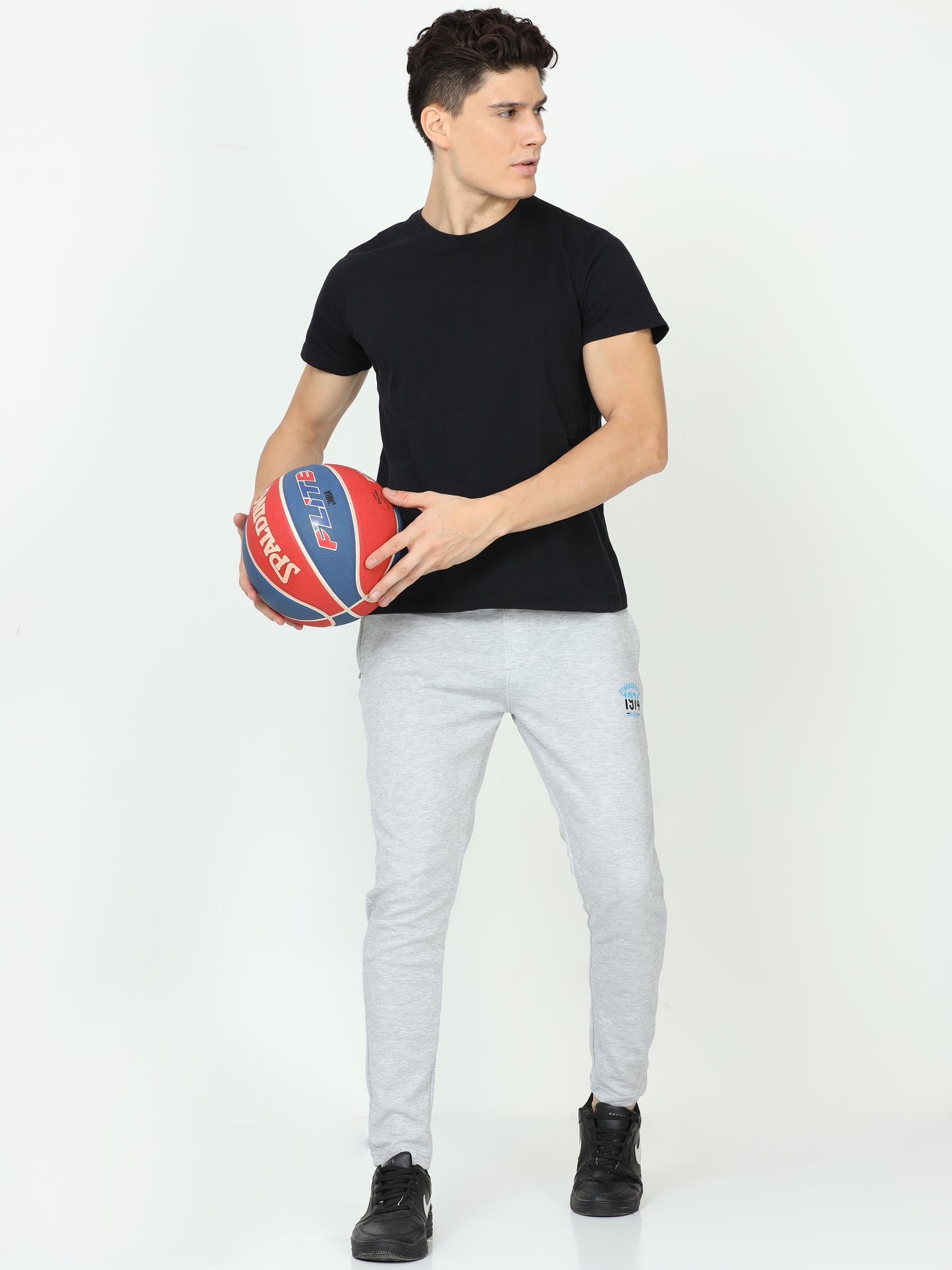 White Meange Mens Track Pant