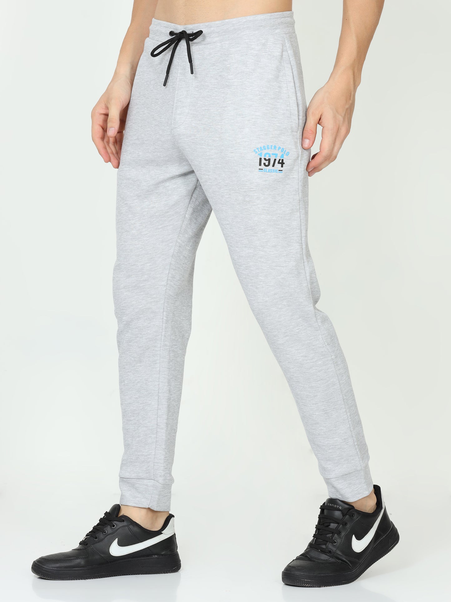 White Melange Mens Jogger